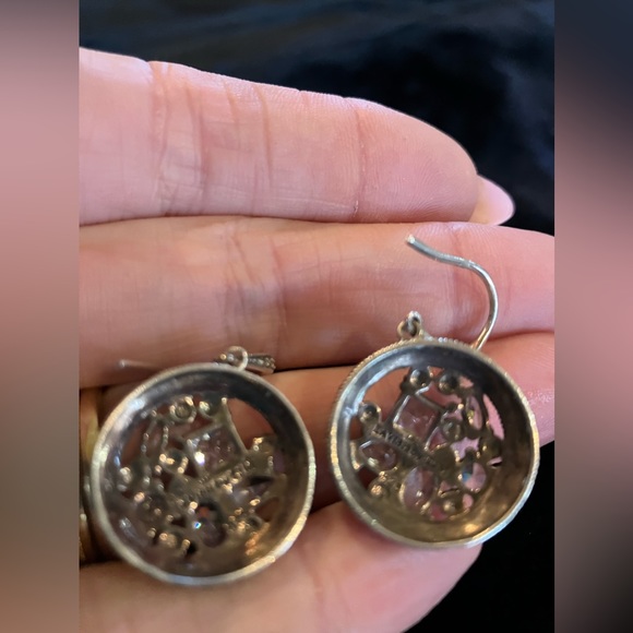 LAVISH BY TJM STERLING SILVER MARCASITE CZ EARRINGS - Picture 5 of 8